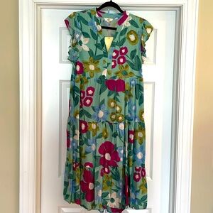 Entro Floral Green and Pink Dress